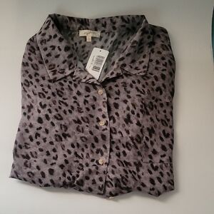 Animal print button-up shirt